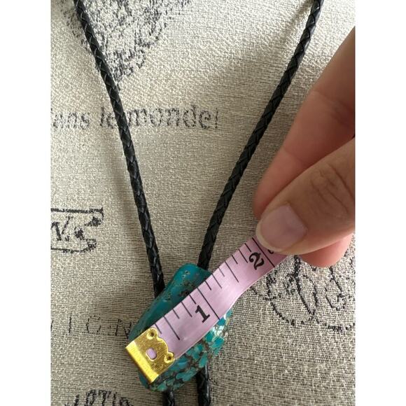 Rare Turquoise Chunk Bolo Tie – Western Festival Cowboycore - Picture 2 of 3